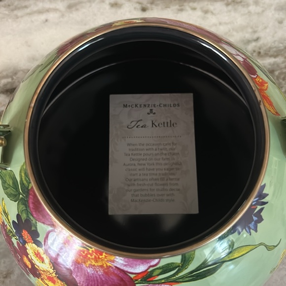 MacKenzie Childs 2 Quart Green Floral Market Teapot - Picture 7 of 9